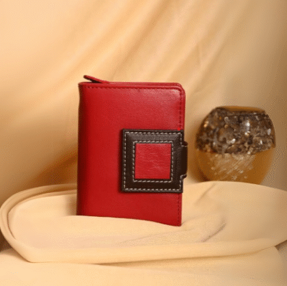 Premium Red Leather Wallet For Women with Card Slots
