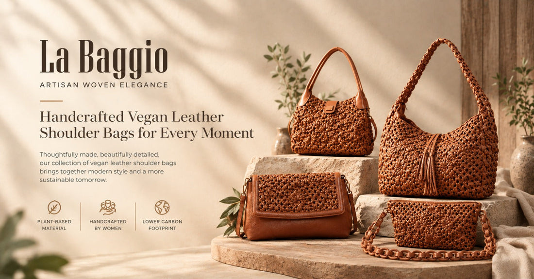 Vegan leather shoulder bags styled for different occasions and personal styles by La Baggio